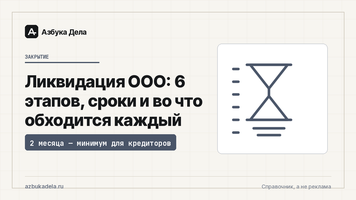 Ликвидация ООО: 6 этапов, сроки и во что обходится каждый