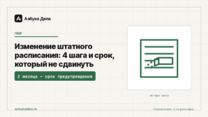 Изменение штатного расписания: 4 шага и срок, который не сдвинуть