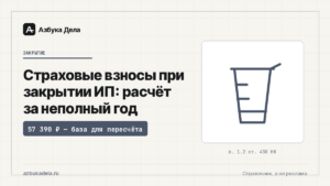 Страховые взносы при закрытии ИП: расчёт за неполный год