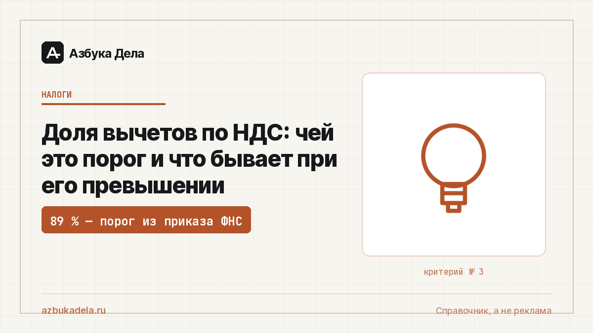 Доля вычетов по НДС: чей это порог и что бывает при его превышении