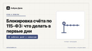 Блокировка счёта по 115-ФЗ: что делать в первые дни