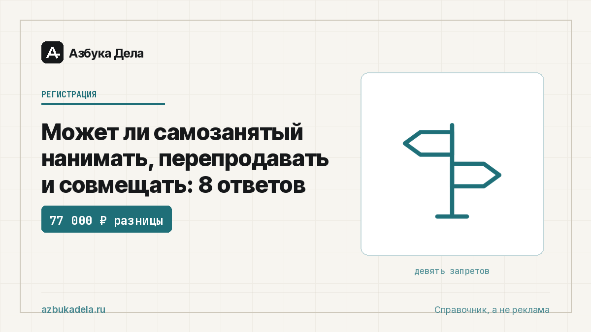 Может ли самозанятый нанимать, перепродавать и совмещать: 8 ответов